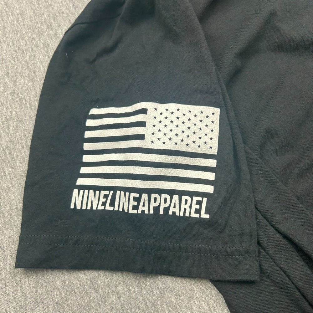 Nine Line Apparel American Flag Short Sleeve Tshirt Mens XL Black Veteran - Picture 10 of 14